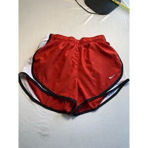 Nike Tempo Women's Small Running Shorts Red White Black Dri-FIT Athletic Lined